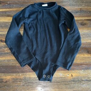 Zara Black Ribbed Bodysuit